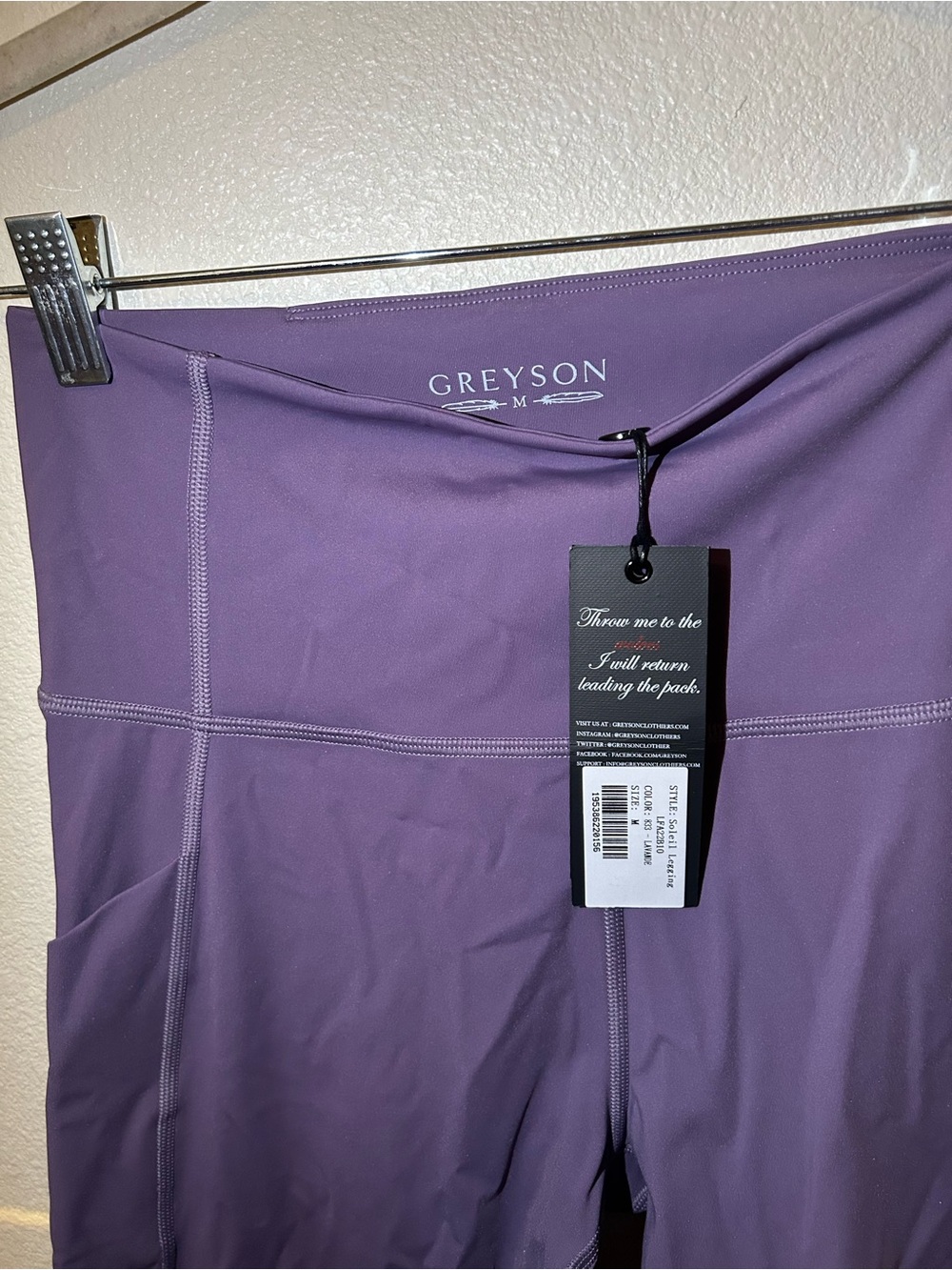 Greyson Plum Purple Performance Leggings - Picture 2 of 7